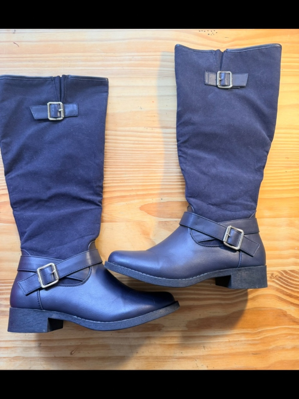Navy riding style boots 6.5